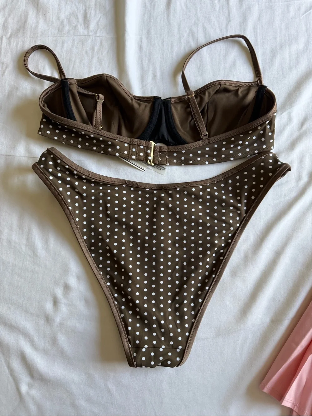 Frankie's Bikinis Brown Polka Dot Underwire Bikini